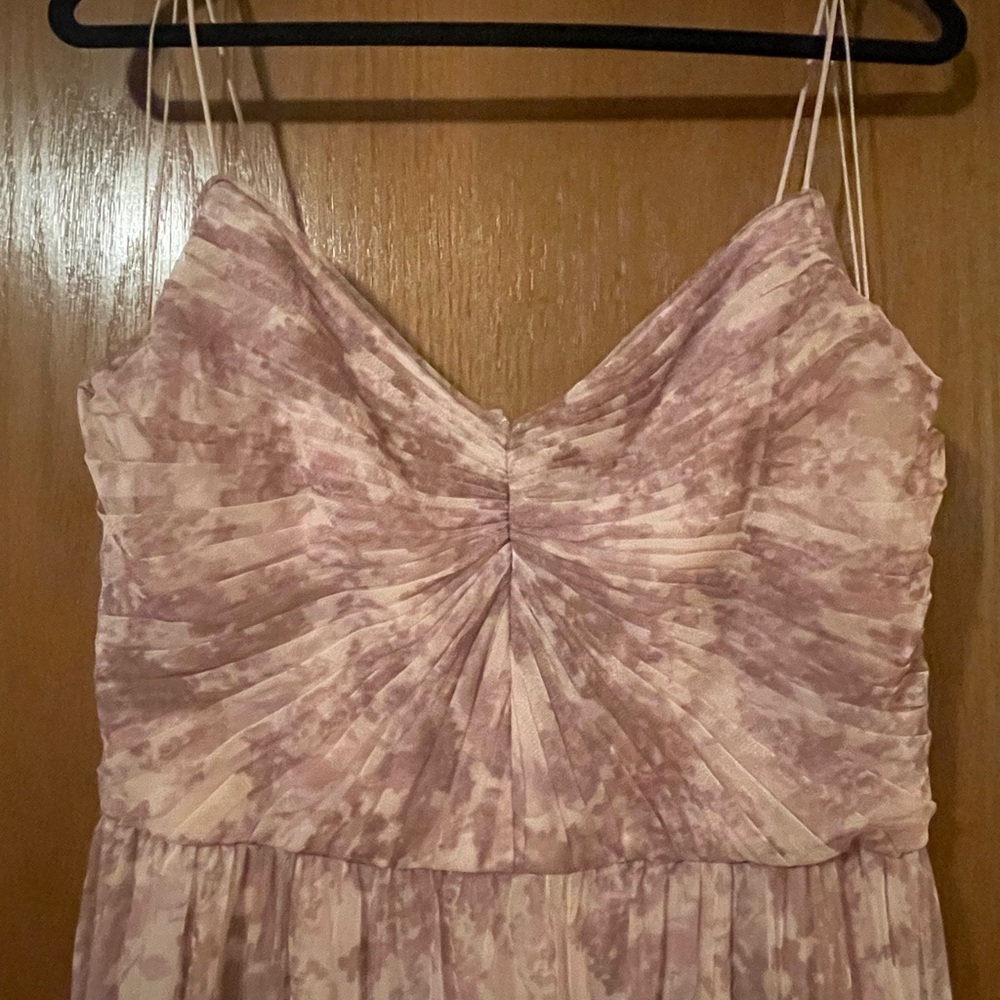 Adrianna Papell Tiered Floral Pink and Tan Maxi Dress, Like New - Picture 3 of 5